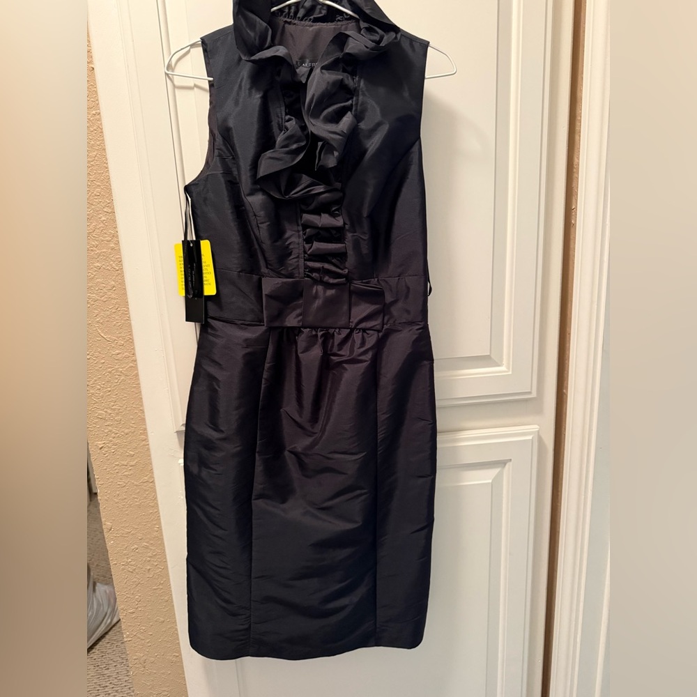 ALFRED SUNG Elegant Black Ruffle Dress